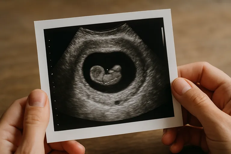 Wat zie je op de echo van 7 weken